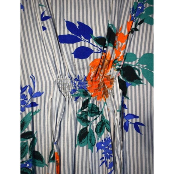 Anthropologie Maeve Lillorne Striped & Floral Button Blouse with Waist Tie - Picture 11 of 13